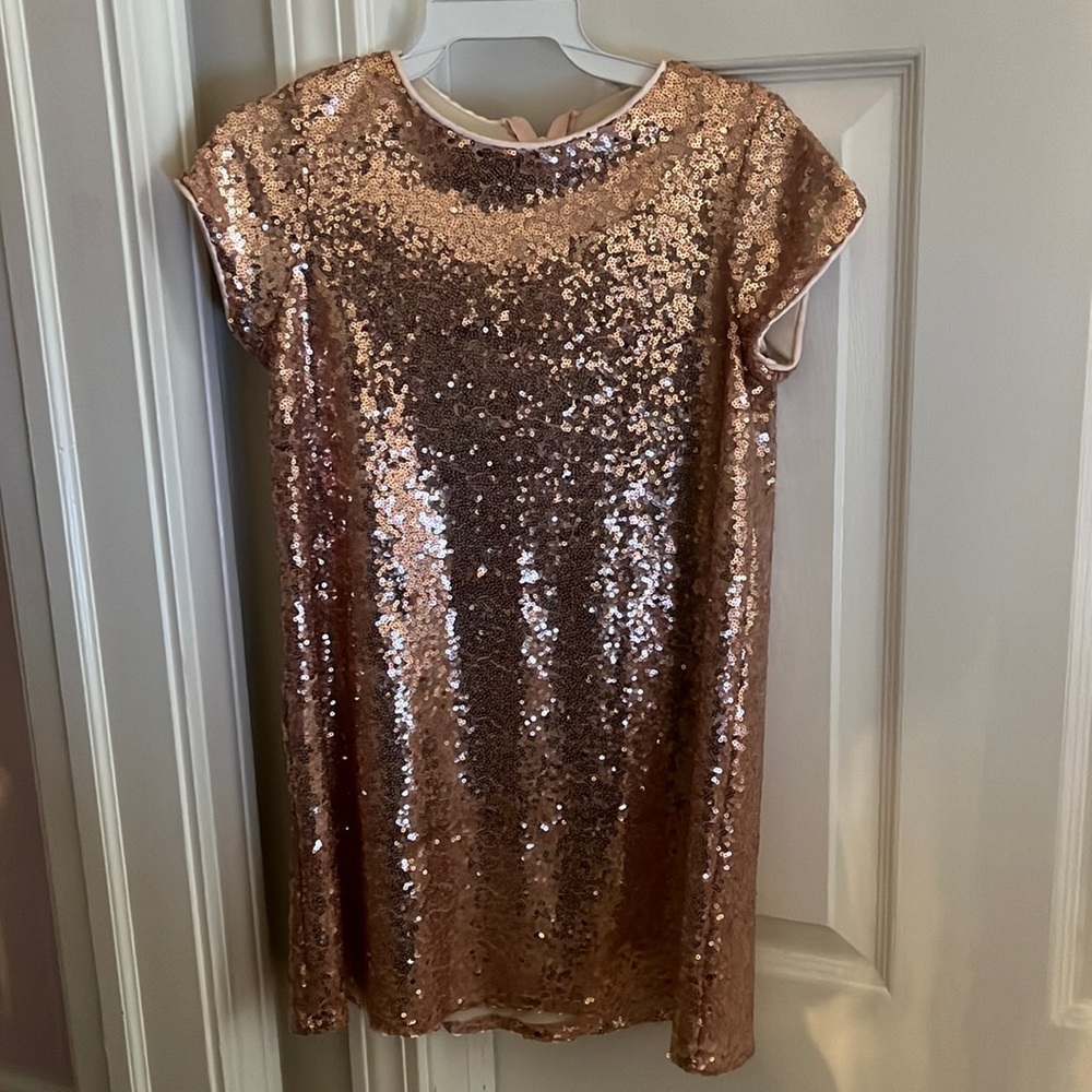 Girls Rose Gold sequin dress